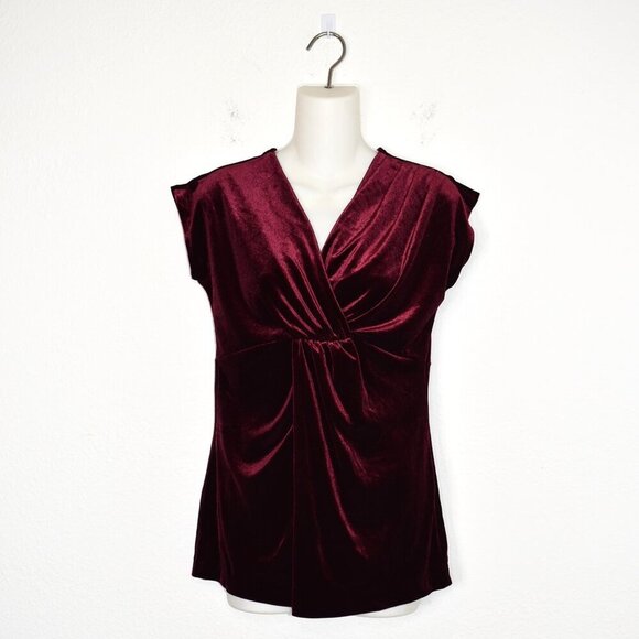 NY & Co Velvet Babydoll Top Sz S Whimsigoth Boho Holiday Cocktail Party NWT - Picture 1 of 13